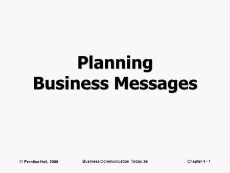 Planning Business Messages