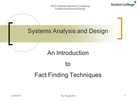 Systems Analysis and Design