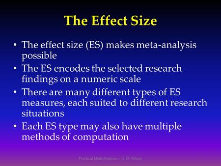 Practical Meta-Analysis -- D. B. Wilson