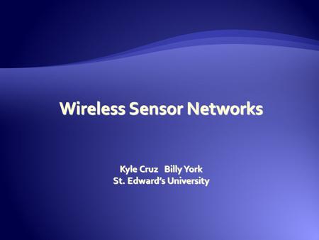 Agenda 1. Background/vocabulary of WSNs, wireless sensor networks 2. Some applications of WSNs 3. Components of a WSN 4. Setting up a WSN with local mote.