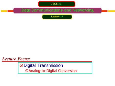 Data Communications and Networking