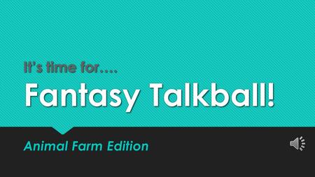 It’s time for…. Fantasy Talkball!