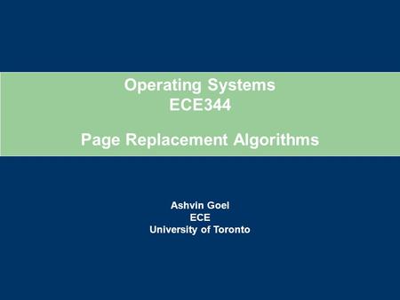 Page Replacement Algorithms