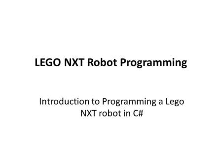 LEGO NXT Robot Programming