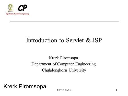 Introduction to Servlet & JSP