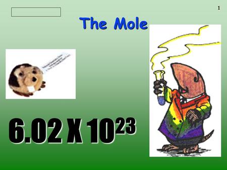 The Mole To play the movies and simulations included, view the presentation in Slide Show Mode. 6.02 X 1023.