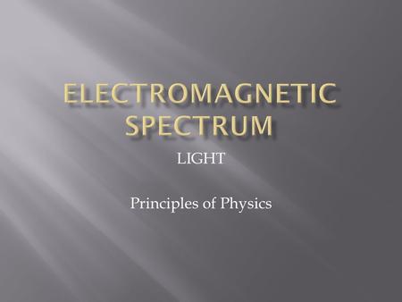 Electromagnetic Spectrum