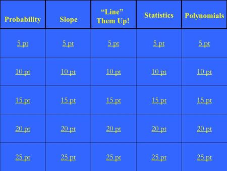 1 10 pt 15 pt 20 pt 25 pt 5 pt 10 pt 15 pt 20 pt 25 pt 5 pt 10 pt 15 pt 20 pt 25 pt 5 pt 10 pt 15 pt 20 pt 25 pt 5 pt 10 pt 15 pt 20 pt 25 pt 5 pt Statistics.