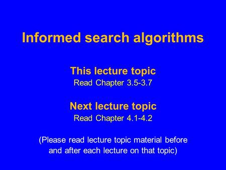 Informed search algorithms