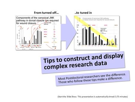 From turned off…..to tuned in (Start the Slide Show. This presentation is automatically timed: 3.75 minutes) Tips to construct and display complex research.