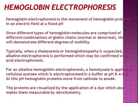 Hemoglobin Electrophoresis