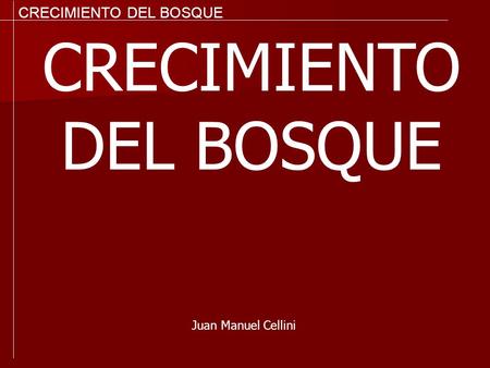 CRECIMIENTO DEL BOSQUE