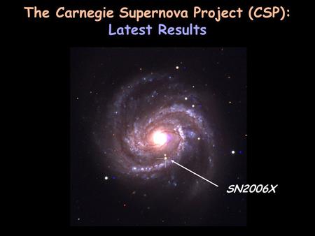 The Carnegie Supernova Project (CSP): Latest Results SN2006X.