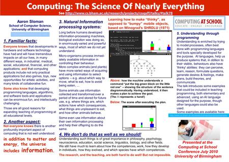 1. Familiar facts: Everyone knows that developments in hardware and software technology have had and will have tremendous impacts on all our lives, in.