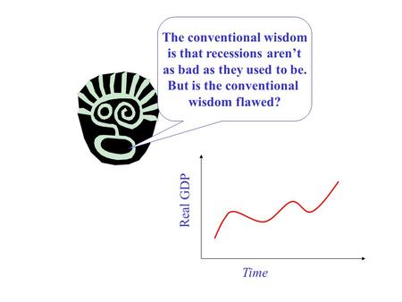 The conventional wisdom is that recessions aren’t as bad as they used to be. But is the conventional wisdom flawed? Time Real GDP.