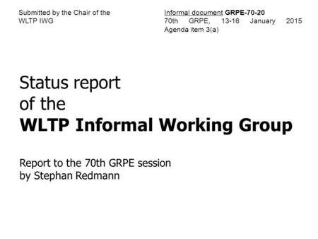 WLTP Informal Working Group