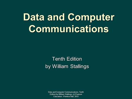 Data and Computer Communications