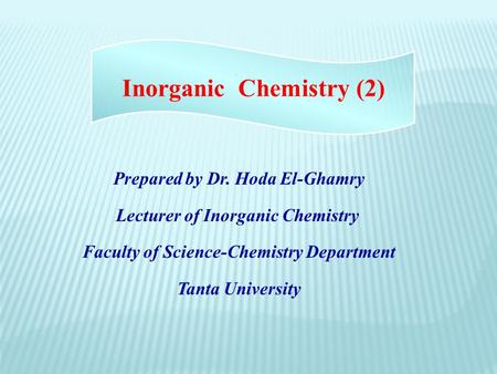 Inorganic Chemistry (2)