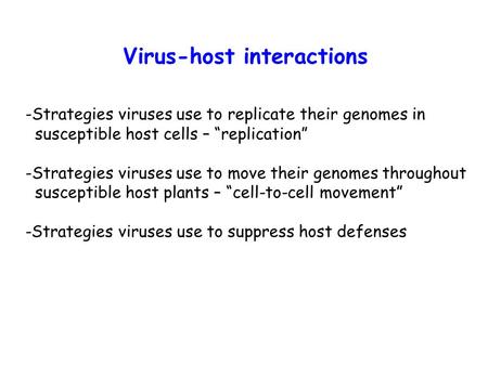 Virus-host interactions