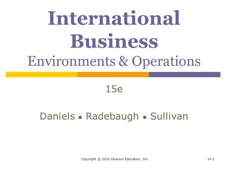 International Business Environments & Operations