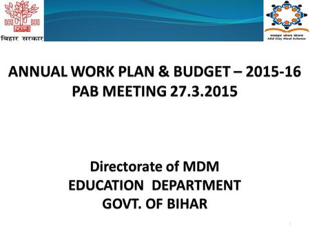 ANNUAL WORK PLAN & BUDGET – PAB MEETING 27. 3