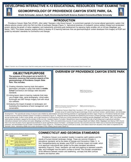 OVERVIEW OF PROVIDENCE CANYON STATE PARK OBJECTIVE/PURPOSE The purposes of this project are to build K-12 education resources that examine aspects of the.