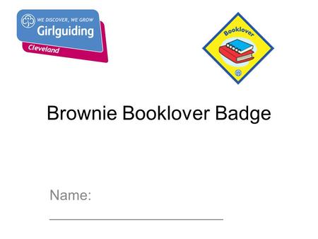 Brownie Booklover Badge