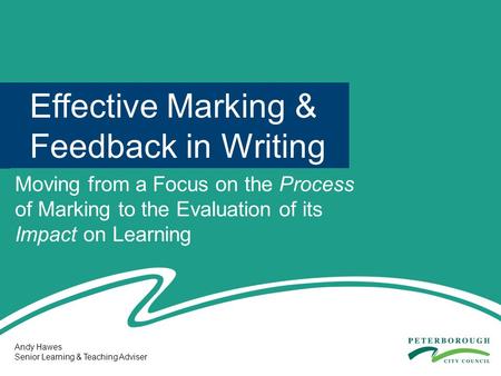 Effective Marking & Feedback in Writing