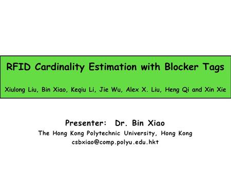 RFID Cardinality Estimation with Blocker Tags