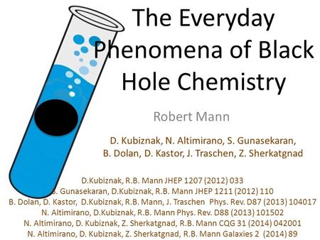 Robert Mann D. Kubiznak, N. Altimirano, S. Gunasekaran, B. Dolan, D. Kastor, J. Traschen, Z. Sherkatgnad D.Kubiznak, R.B. Mann JHEP 1207 (2012) 033 S.