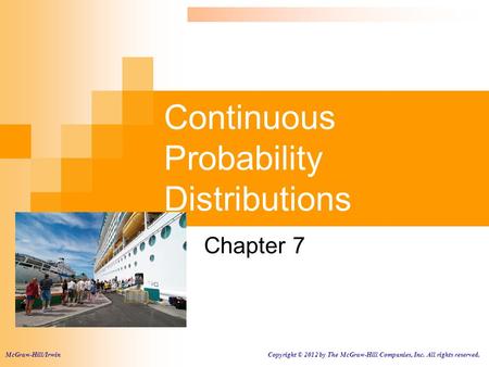 Continuous Probability Distributions