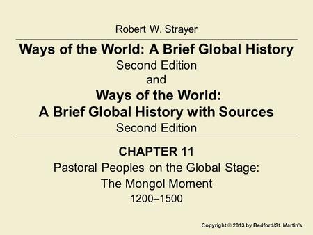 Pastoral Peoples on the Global Stage: