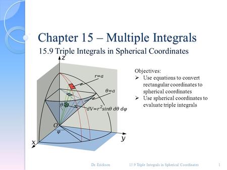 Chapter 15 – Multiple Integrals