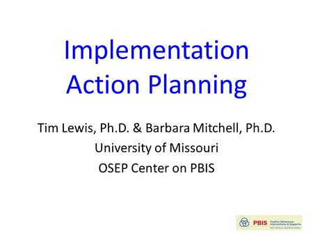 Implementation Action Planning