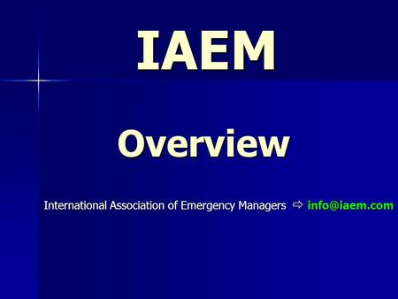 International Association of Emergency Managers 