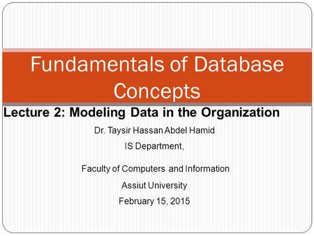 Fundamentals of Database Concepts