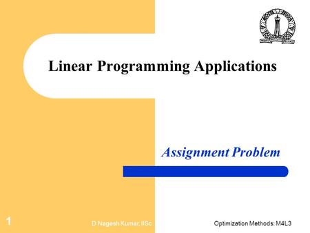 Linear Programming Applications