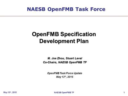 OpenFMB Specification Development Plan