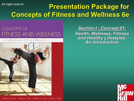 Presentation Package for Concepts of Fitness and Wellness 6e