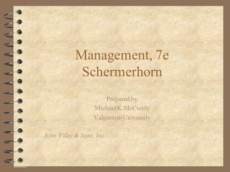 Management, 7e Schermerhorn