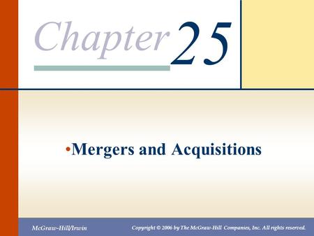 Mergers and Acquisitions