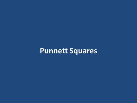 Punnett Squares.