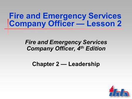 Fire and Emergency Services Company Officer