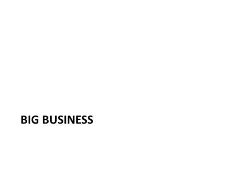 BIG BUSINESS. Introduction: Late 19 th Century - new inventions changed rural life and influenced the growth of cities. Labor-saving devices affected.