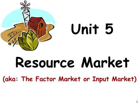 (aka: The Factor Market or Input Market)