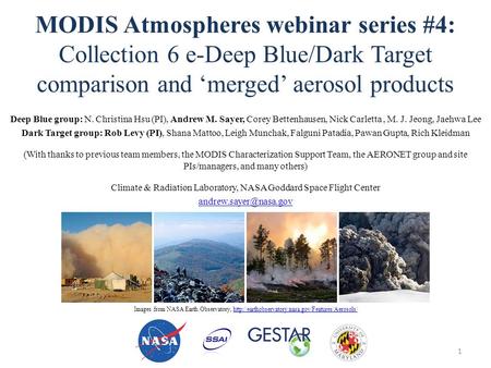 Climate & Radiation Laboratory, NASA Goddard Space Flight Center