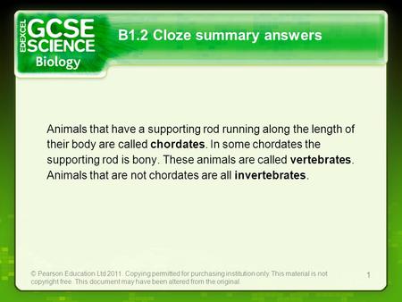 © Pearson Education Ltd 2011. Copying permitted for purchasing institution only. This material is not copyright free. This document may have been altered.