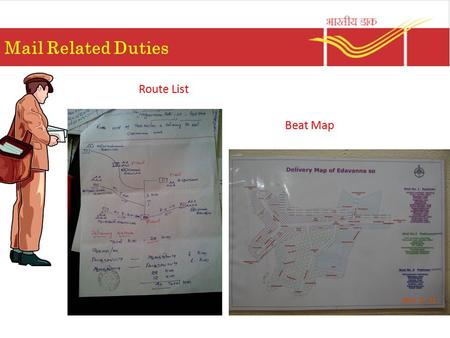 Mail Related Duties Route List Beat Map.