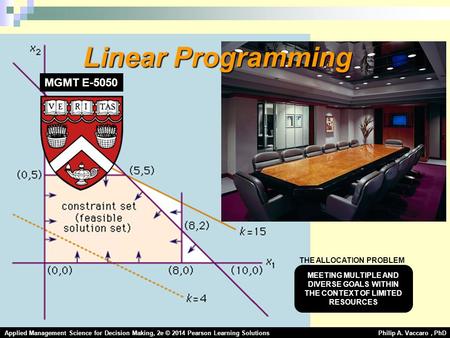 Linear Programming MGMT E-5050 THE ALLOCATION PROBLEM