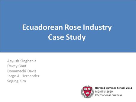 Ecuadorean Rose Industry Case Study